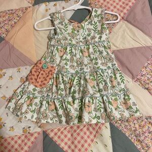 Matilda Jane Floral Green and Orange Kids Dress